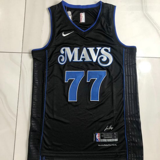 NBA 77 Doncic Mavericks 23-24 authentique Maillot noir XS-XXL